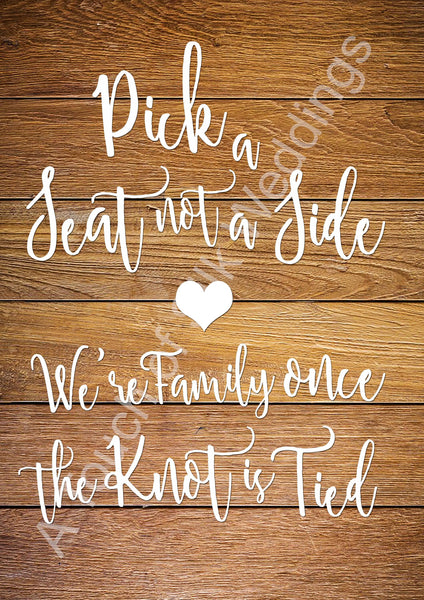 Wooden Effect Pick a Seat Sign