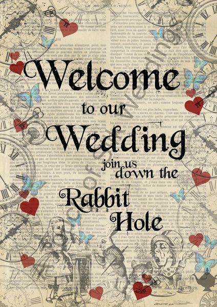 Bundle - Alice in Wonderland Themed Wedding Signs