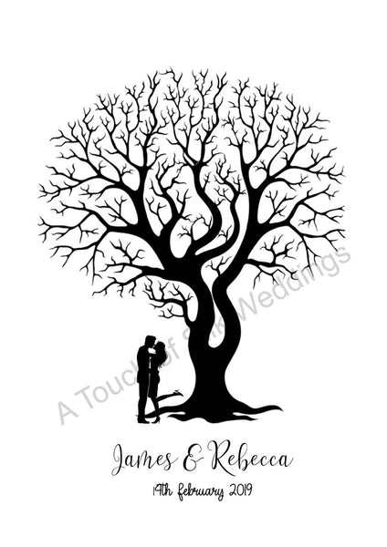 Tree Fingerprint Guest Book with Ink