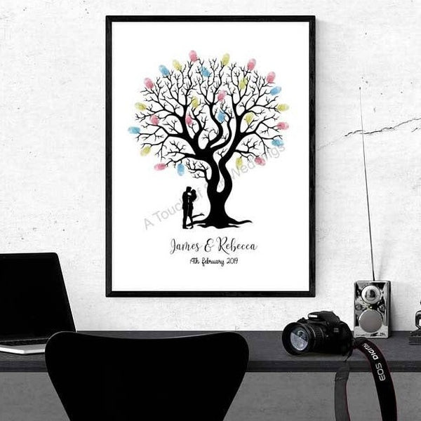 Tree Fingerprint Guest Book with Ink