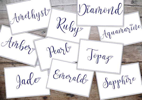 Printable Gemstone Inspired Table Names