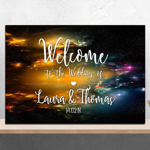 Gold Galaxy Wedding Welcome Sign