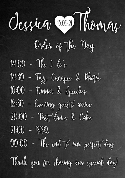 Chalk Board Bundle - Table Plan & Order of the Day Sign