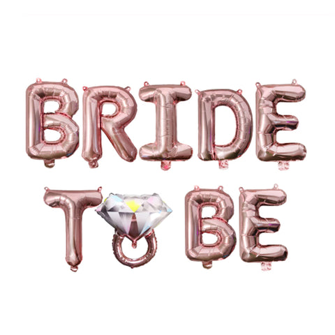 Bride to Be Balloons Rose Gold - Engagement/Hen Party/Bridal Shower with Balloon String