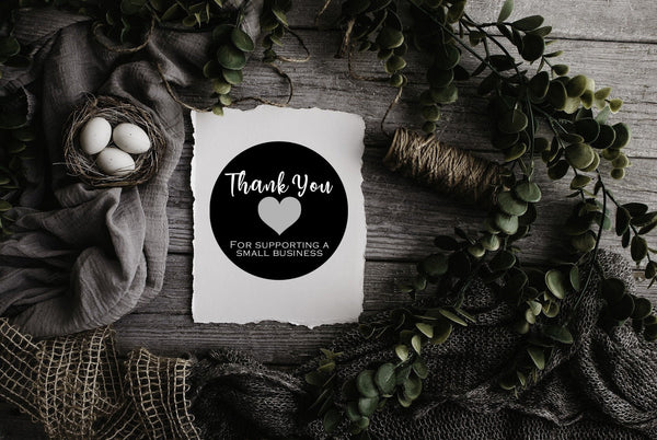 Matte Finish - Thank You Sticker Sheets - Supporting Small Business Stickers/Labels