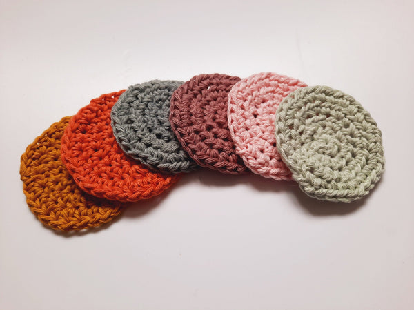 Pack of 6 Eco Friendly Scrubbies - Reusable Makeup Remover Pads - Variety Pack