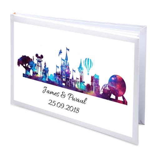 Personalised Skyline White Wedding Guest Book - Various Locations and Colours