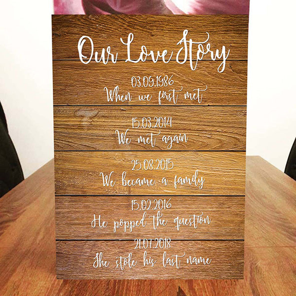 Order of the Day &amp; Love Story Signs