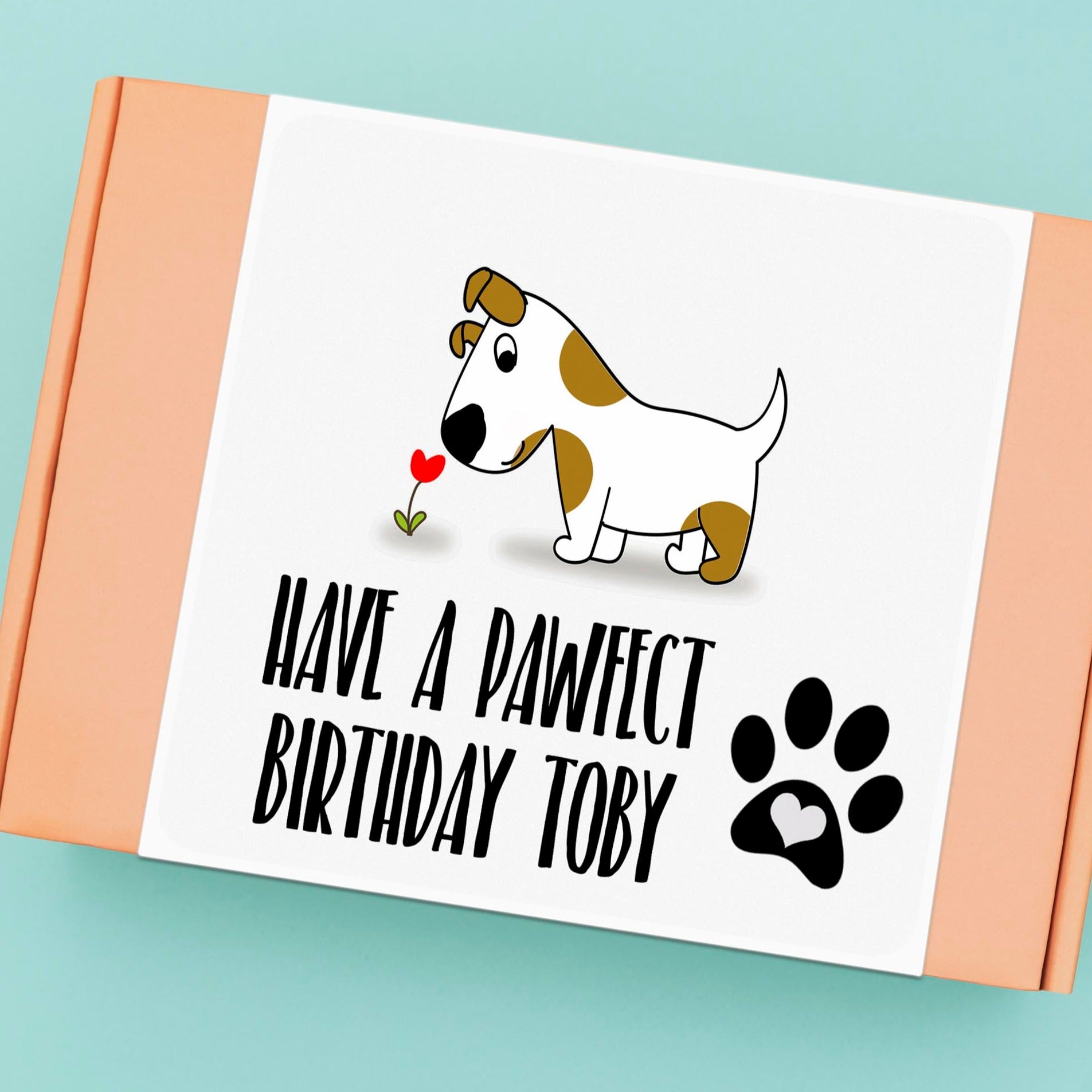 Leckerli-Geschenkbox zum Geburtstag Ihres Hundes – personalisiert