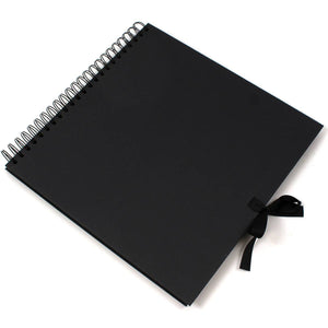 8x8 schwarzes Scrapbook mit Spiralbindung – DIY-Gästebuch