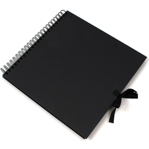 8 x 8 zwarte spiraal gebonden Scrapbook - DIY gastenboek