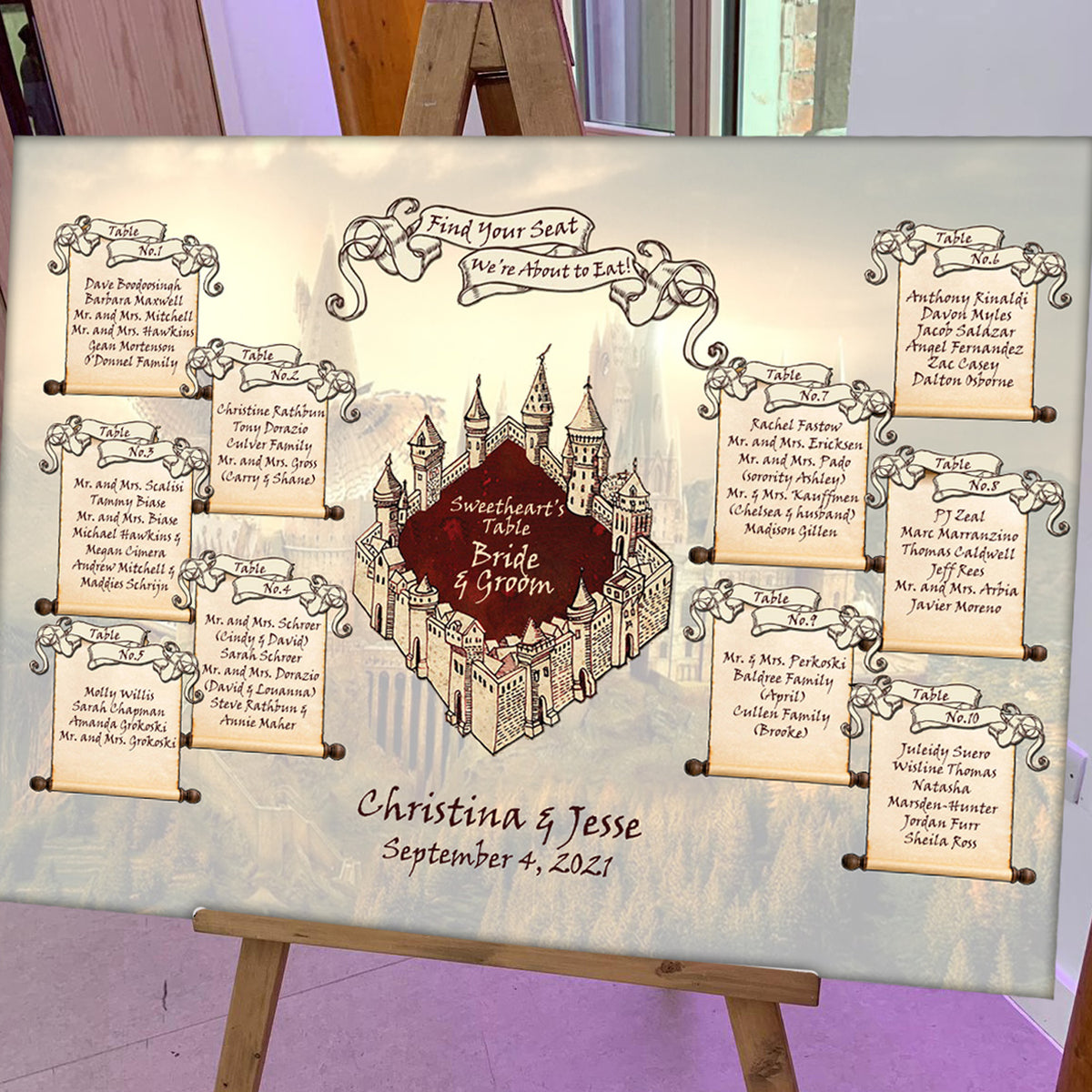 Castle Style Table Plan – Silk Stationery