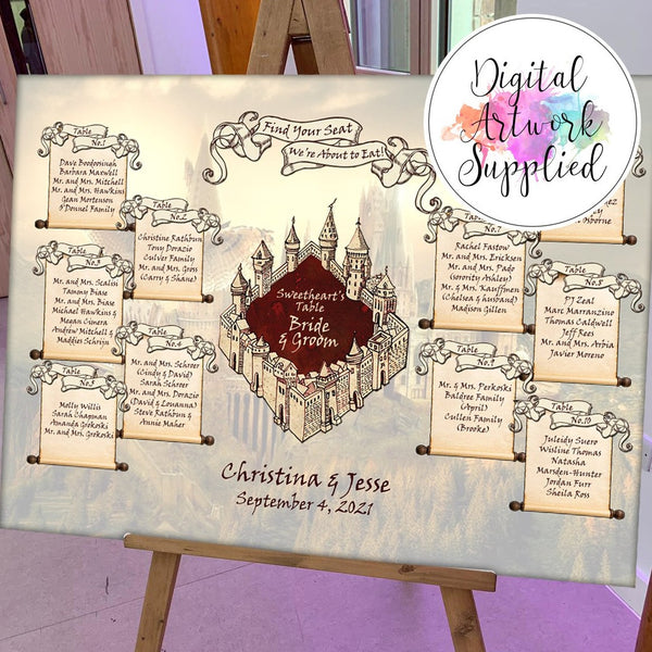 castle style wedding table plan