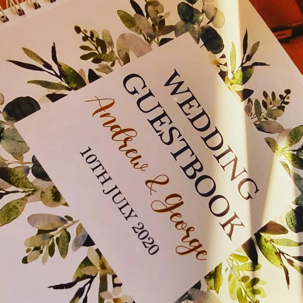 Personalised Foliage Wreath Wedding Guest Book