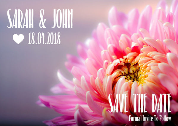 Digital - Blumenrosa Hochzeits-Save-the-Dates