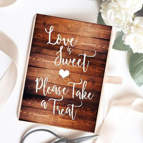 Wooden Effect Love is Sweet Sign