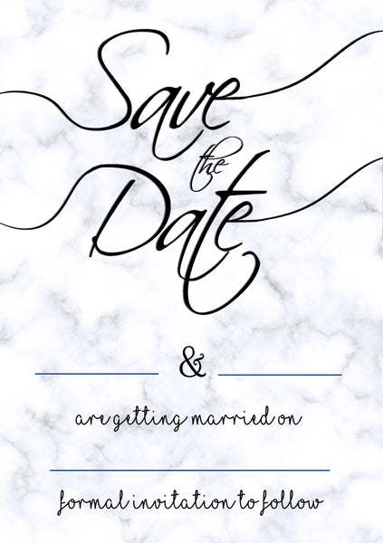 Instant Download - Save the Dates - Marble Effect (White)