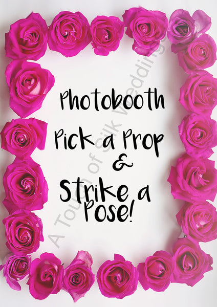 Bundel - Instant Download Pink Rose Wedding Signs