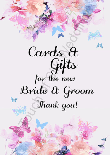 Bundle - Instant Download Floral Butterfly Wedding Signs