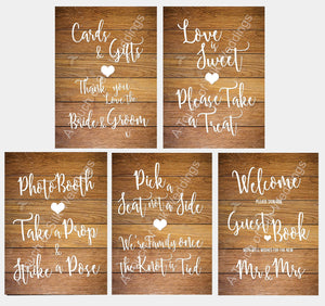 Bundle - Light Wood Effect Wedding Signs