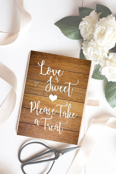 Wooden Effect Love is Sweet Sign