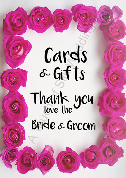 Bundel - Pink Rose Wedding Signs