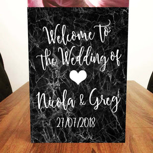 Marble Effect Wedding Welcome Sign