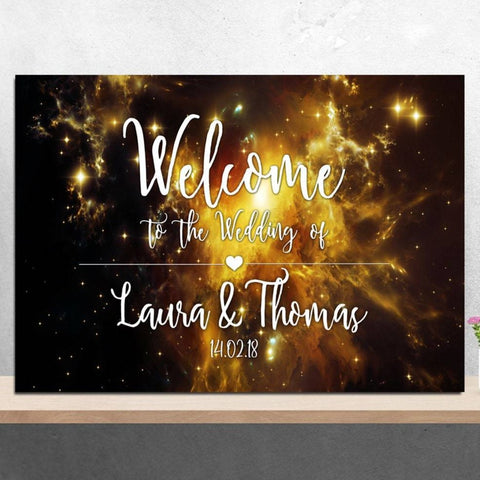 galaxy wedding welcome sign