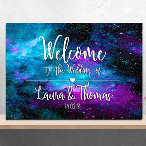 galazy wedding welcome sign