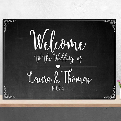 chalk board wedding signs