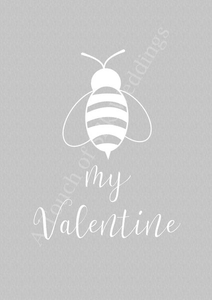 Druckbare Bee My Valentine Druck