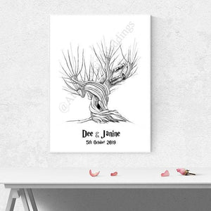 Whomping Willow Fingerprint Guest Book with Ink