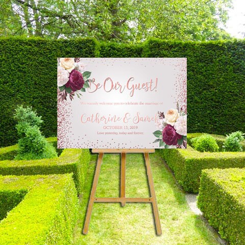 Digital - Rose Gold Be Our Guest Wedding Welcome Sign