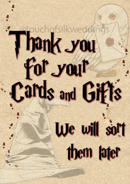 Druckbares Schild für Karten und Geschenke