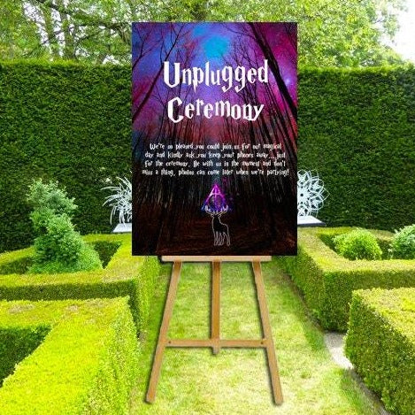 Unplugged-Schild – Lila