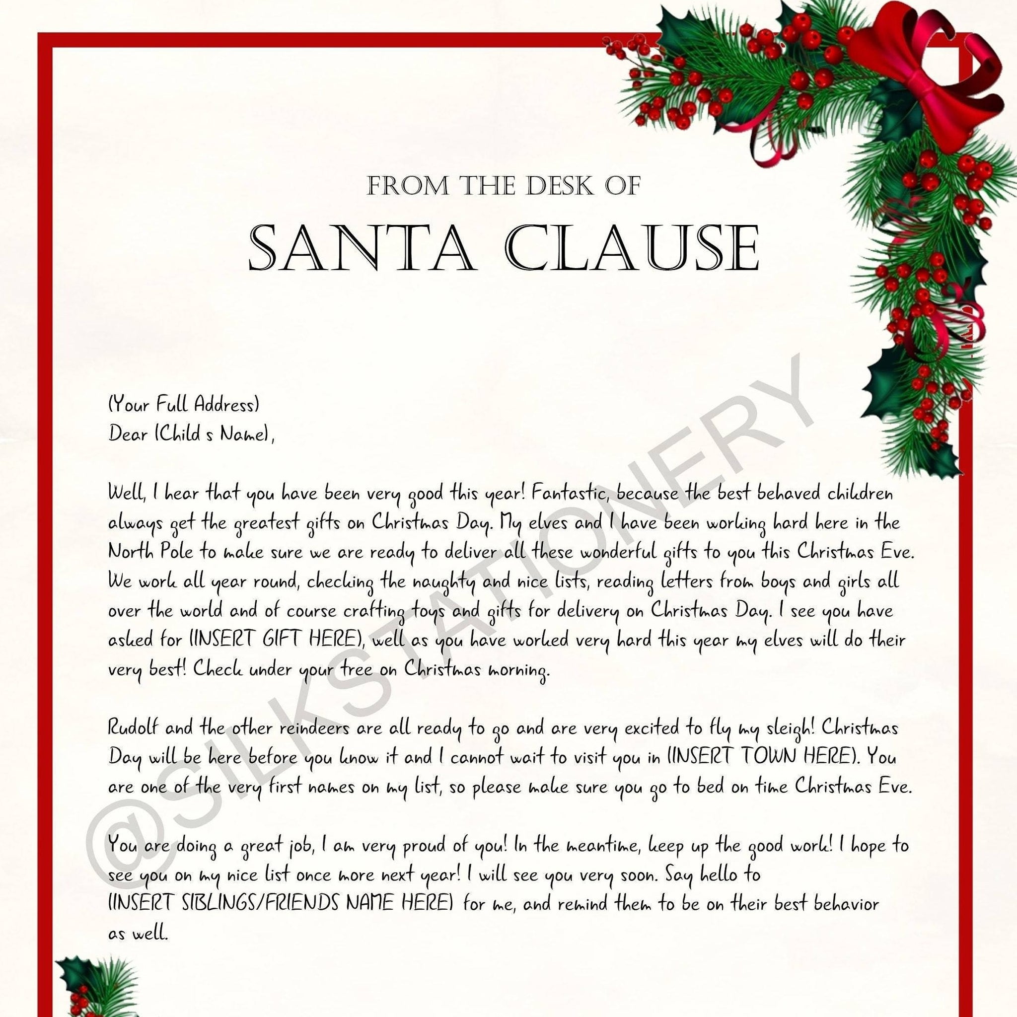 Gepersonaliseerde brief van de Kerstman