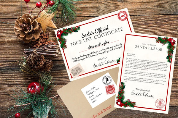 Digital - Letter and Nice List Certificate from Santa - Personalised
