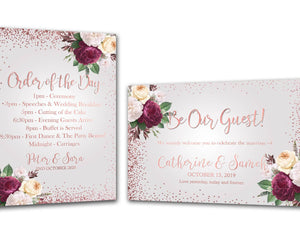be our guest wedding welcome sign and order of the day