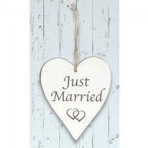 Just Married Hanging Heart