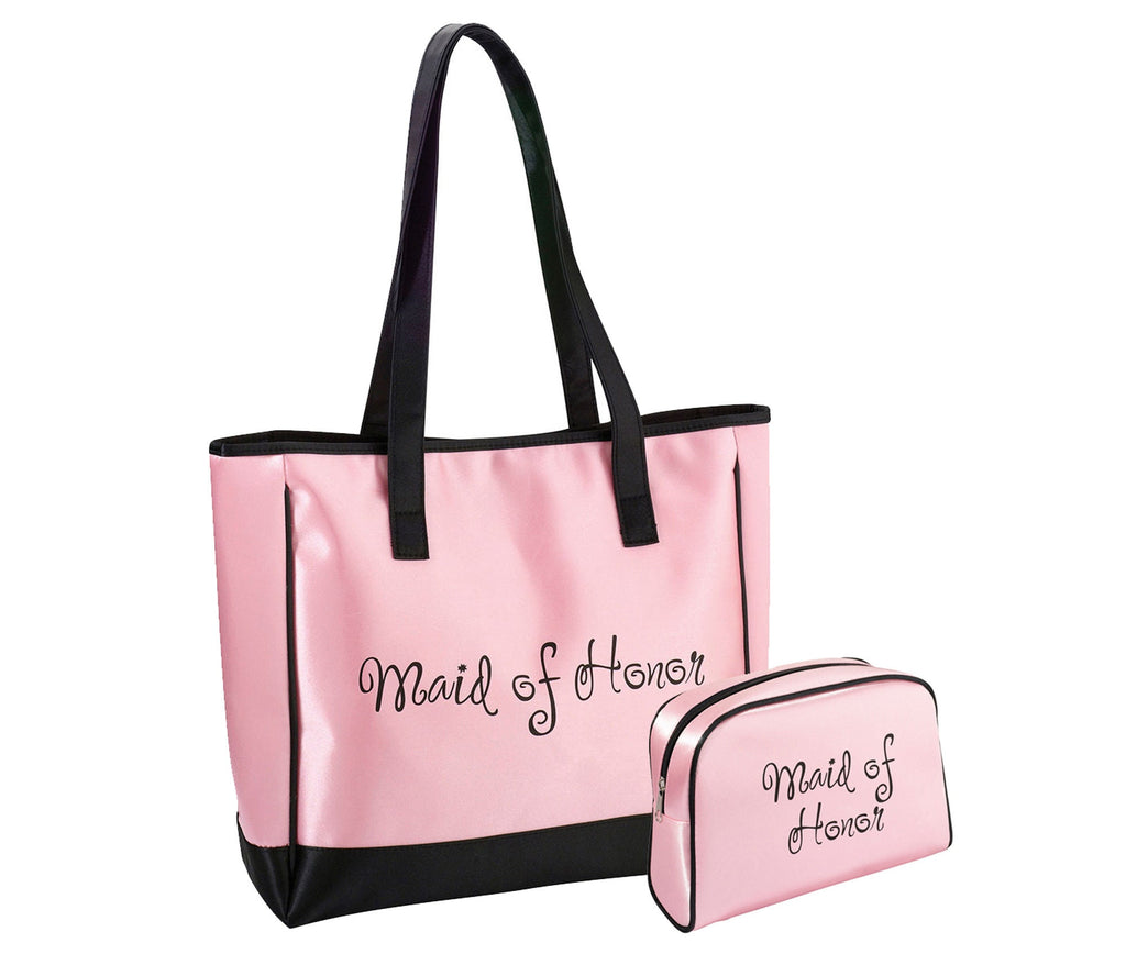 Maid Of Honor Tote Bag - Cream Cotton Tote With Floral Design For Bridal Party