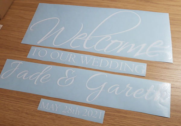 Wedding Sign Vinyl - Welcome to our Wedding