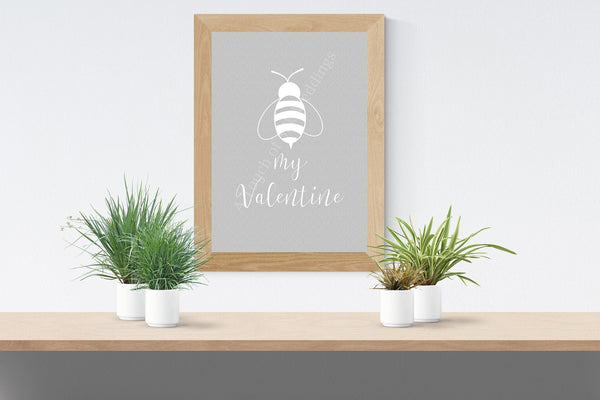 Printable Bee My Valentine Print
