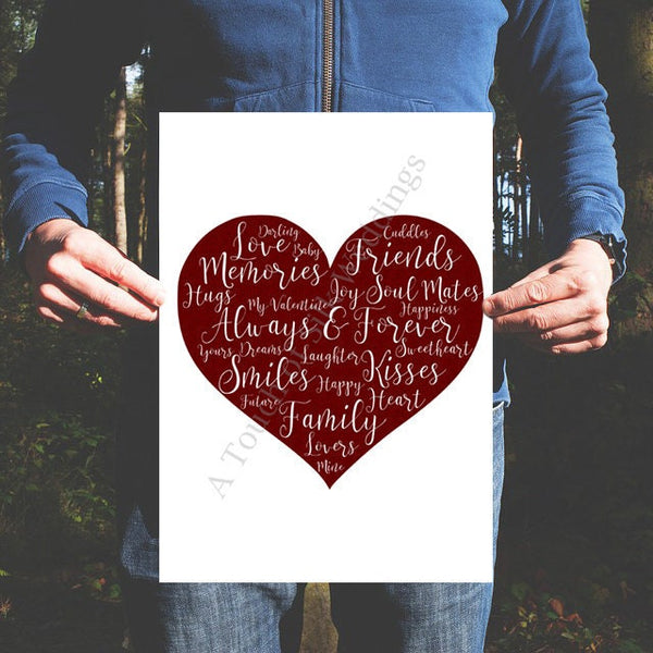 Printable Love Heart Print
