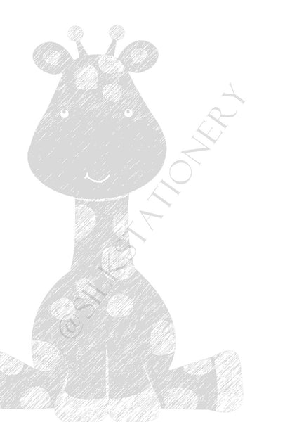 Instant Download Nursery Large Giraffe Print with Sketch Effect