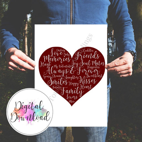 Printable Love Heart Print