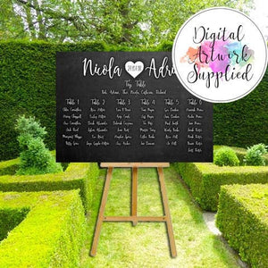 Digital - Chalk Board Effect Table Plan