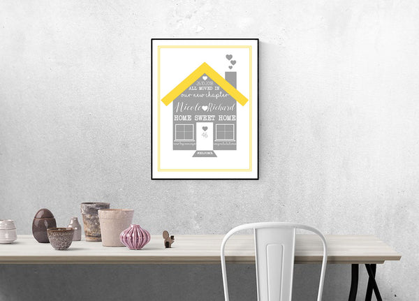 Digital - Individueller Heimdruck für neue Hausbesitzer, perfektes personalisiertes Geschenk