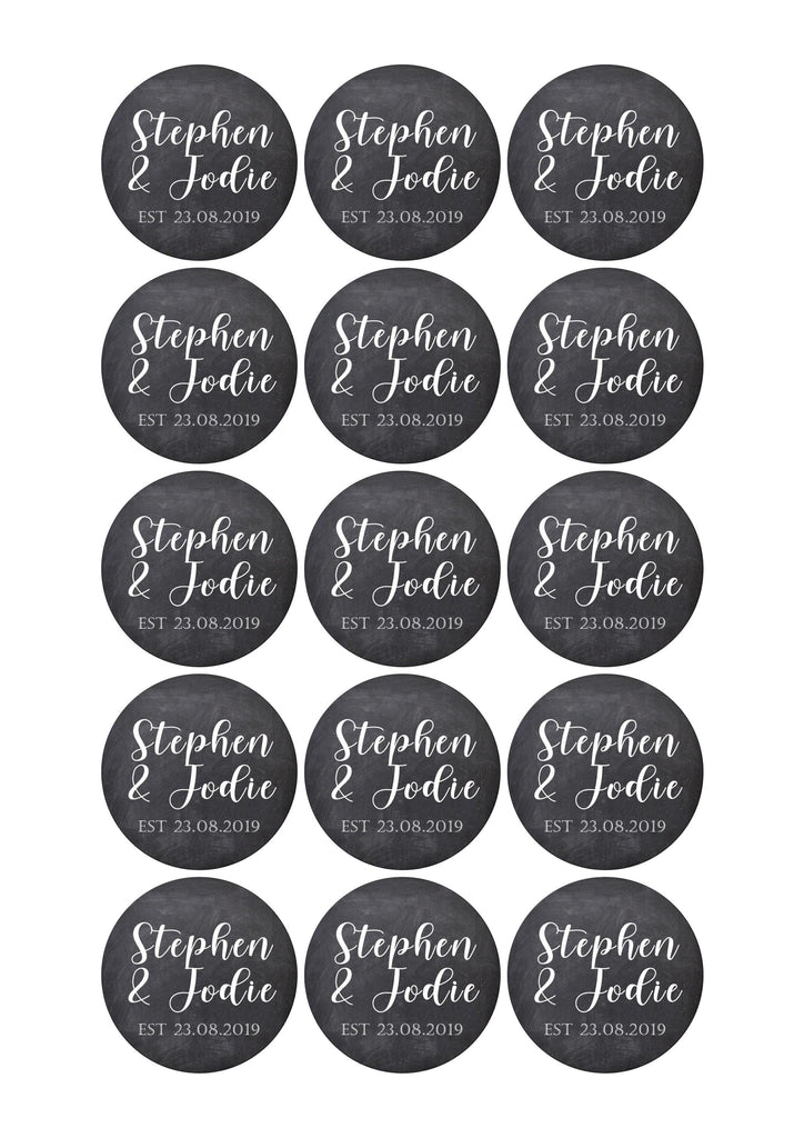 Matte Finish - Personalised Name Est Sticker Sheets - Wedding, Anniver ...