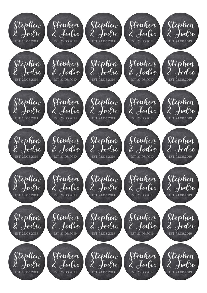 Matte Finish - Personalised Name Est Sticker Sheets - Wedding, Anniver ...