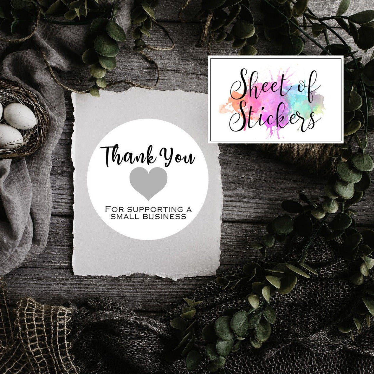 Matte Finish - Thank You Sticker Sheets - Supporting Small Business Stickers/Labels White